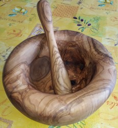 Olive Wood Mortar and Pestle 